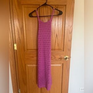 NWT Purple Midi Dress with Crochet Detail